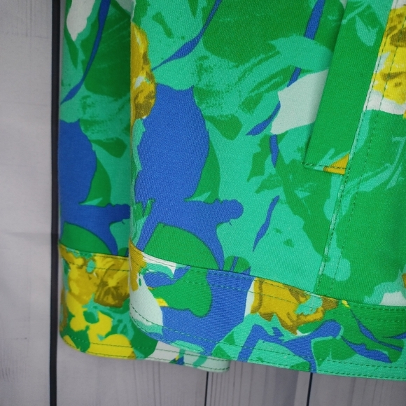 Isaac Mizrah Live green floral print spring jacket - Picture 7 of 15